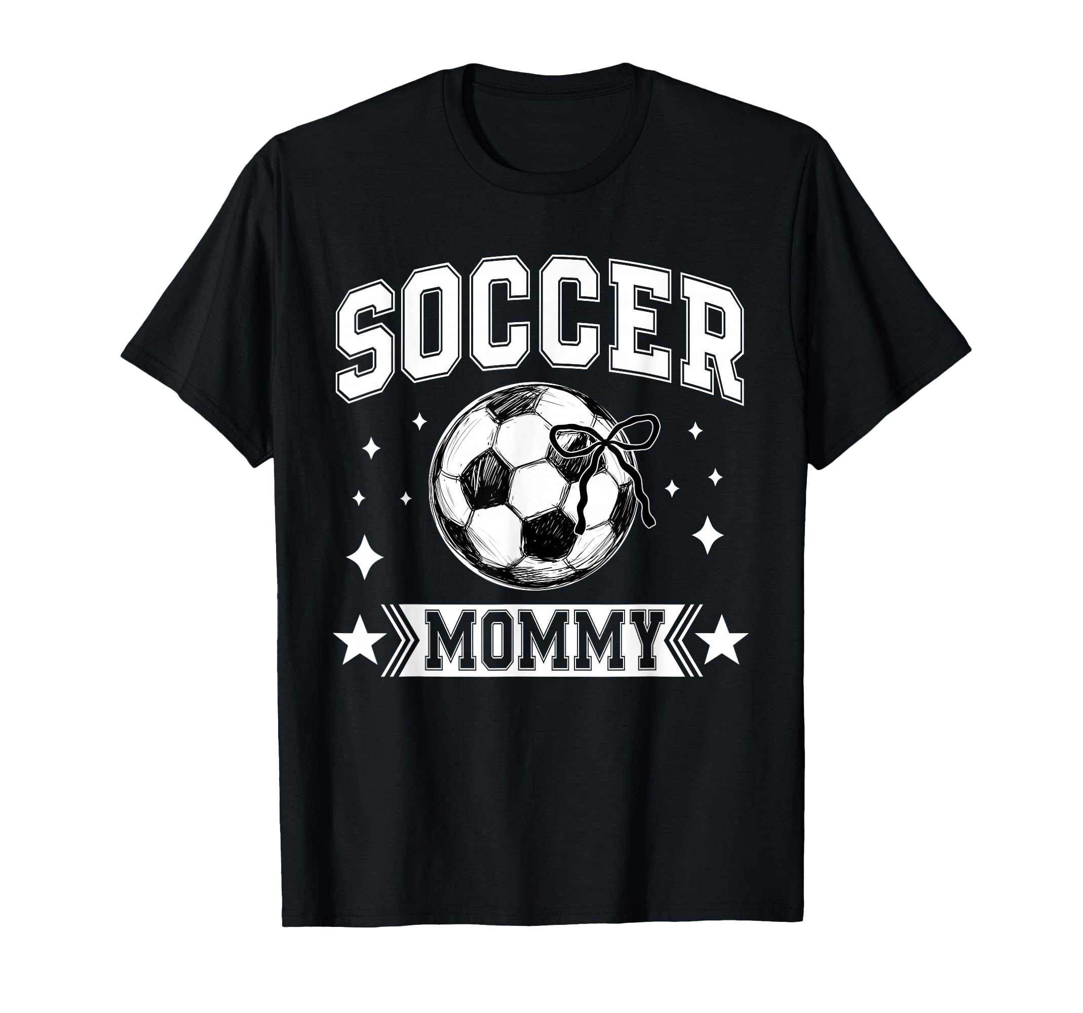Coquette Bow Soccer Mommy Soccer T-Shirt - Casual Everyday Wear Men Women