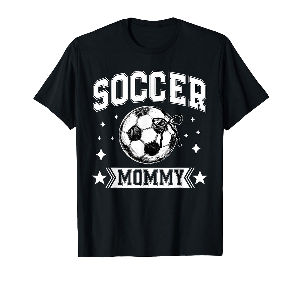 Coquette Bow Soccer Mommy Soccer Team Sport T-Shirt - Graphic Print Unisex