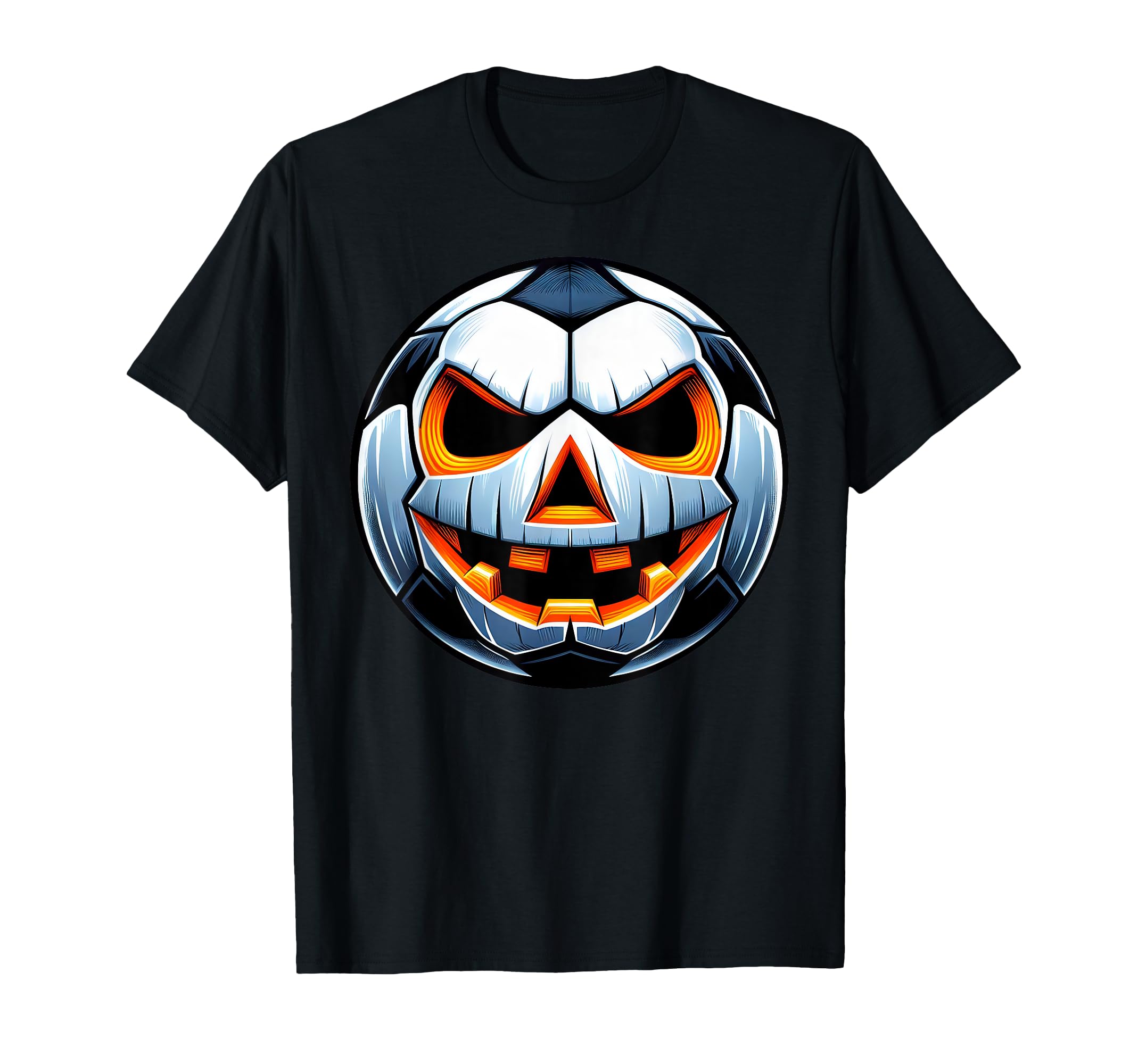 Funny Halloween Jack O Lantern Soccer T-Shirt - Custom Art Print Men Women