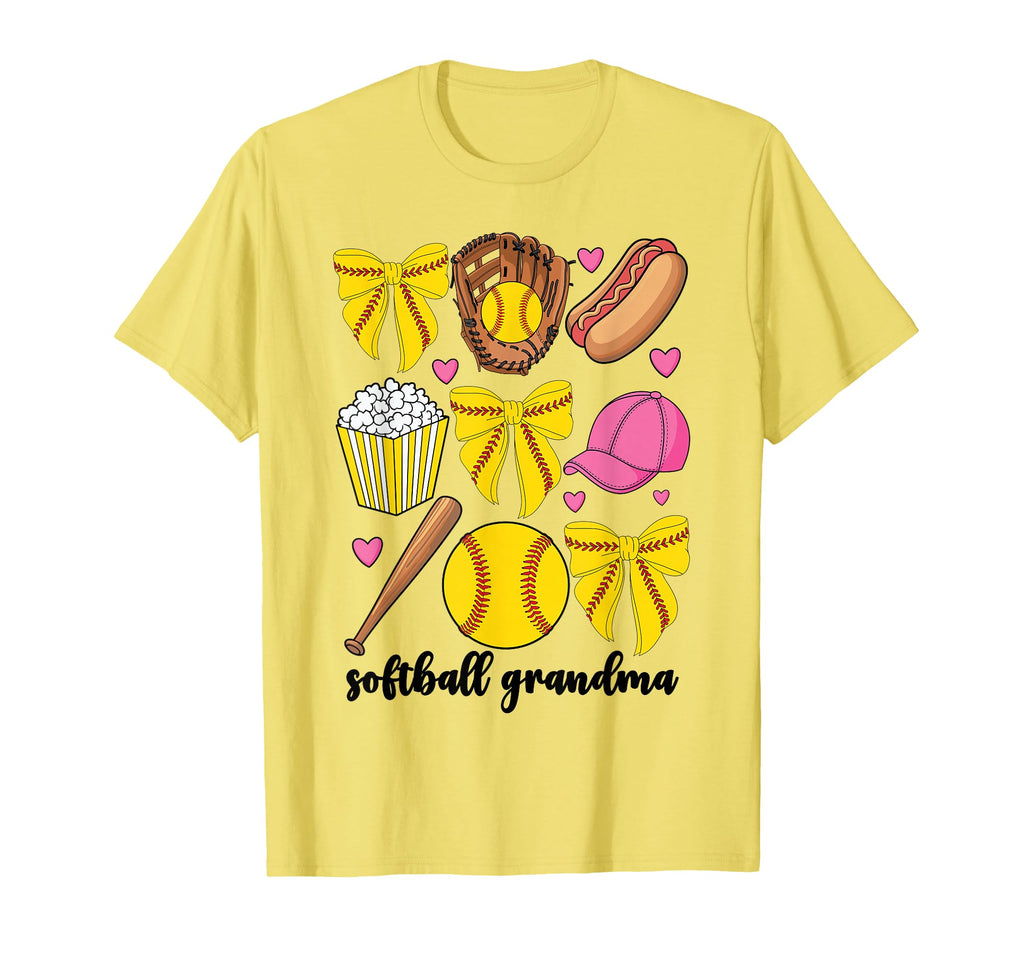 Softball Grandma Softball Coquette Bow T-Shirt - Custom Art Print Unisex