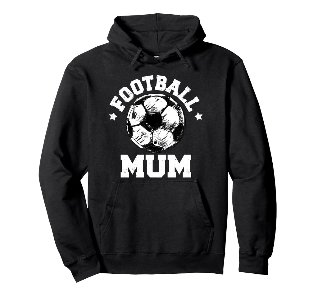 Football Mum Sketch Soccer Ball Proud Hoodie - Unique Graphic for Adults