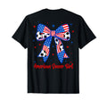 Coquette Bow American Flag Soccer 4Th T-Shirt - Minimalist Print Unisex