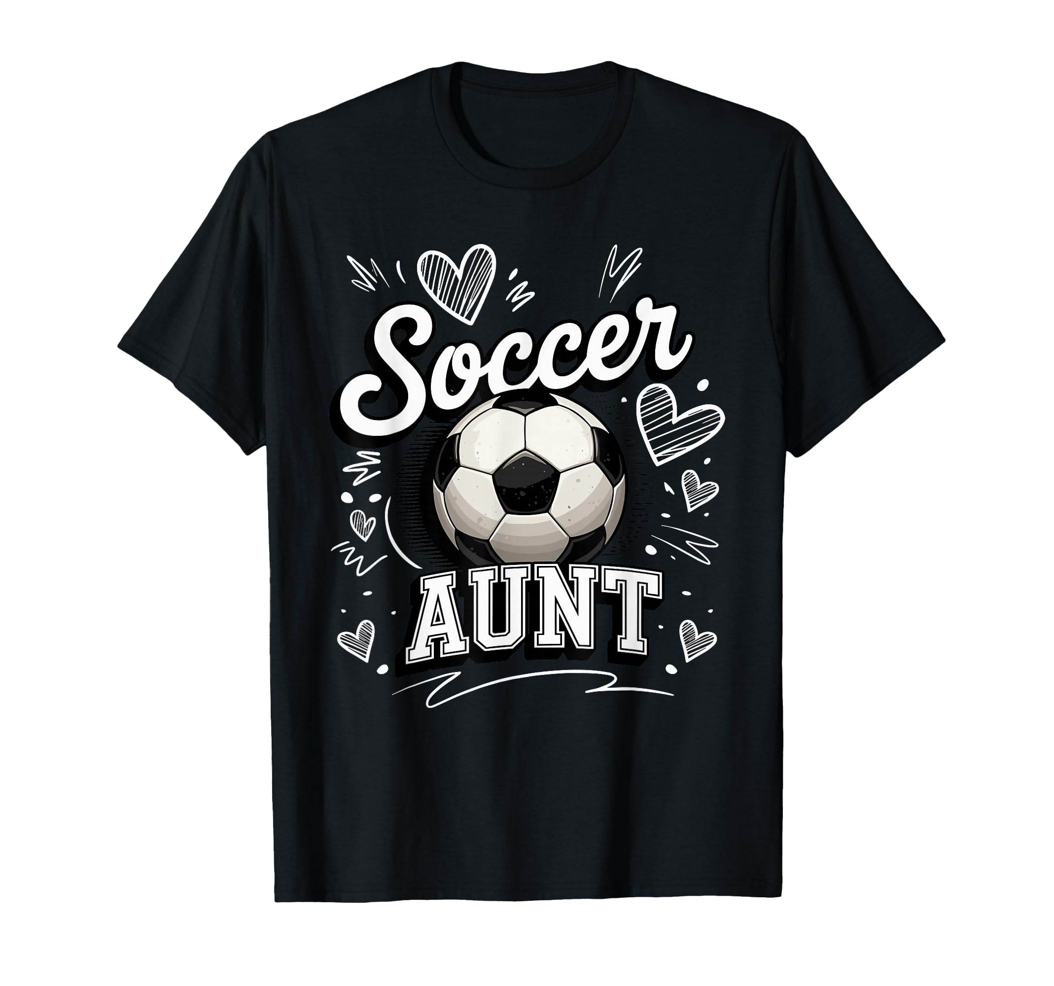 Soccer Aunt Heart Football Game Day T-Shirt - Streetwear Style for Adults