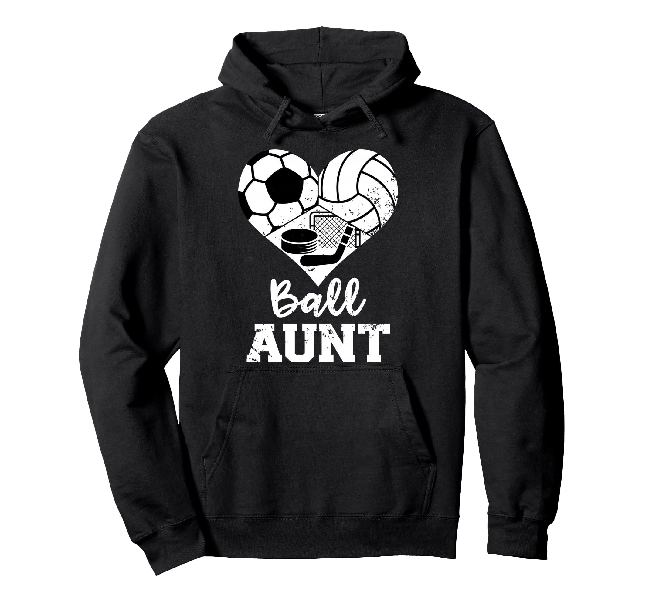 Ball Aunt Heart Funny Soccer Hoodie - Aesthetic Graphic for Adults