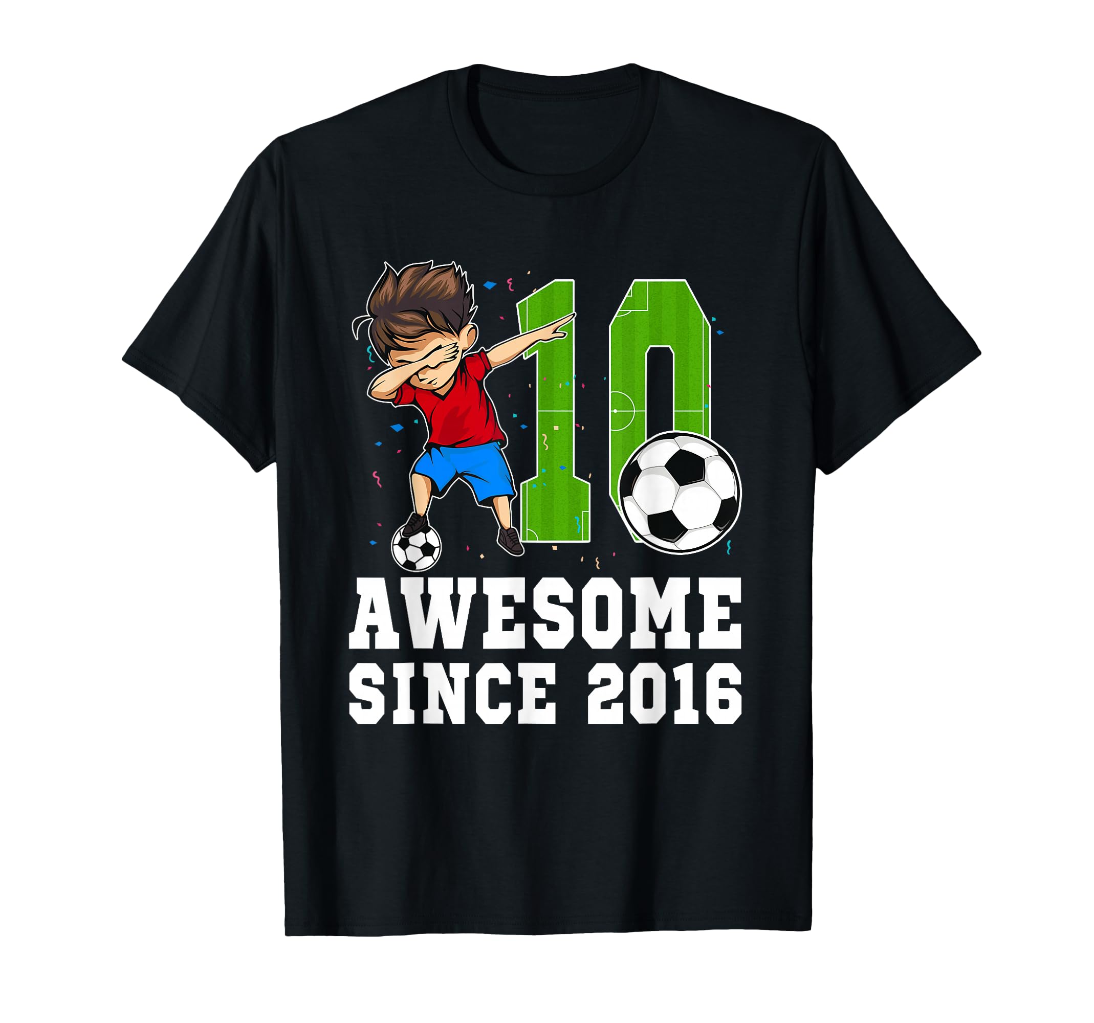 10 Year Old Birthday Soccer Player T-Shirt - Minimalist Print for Adults