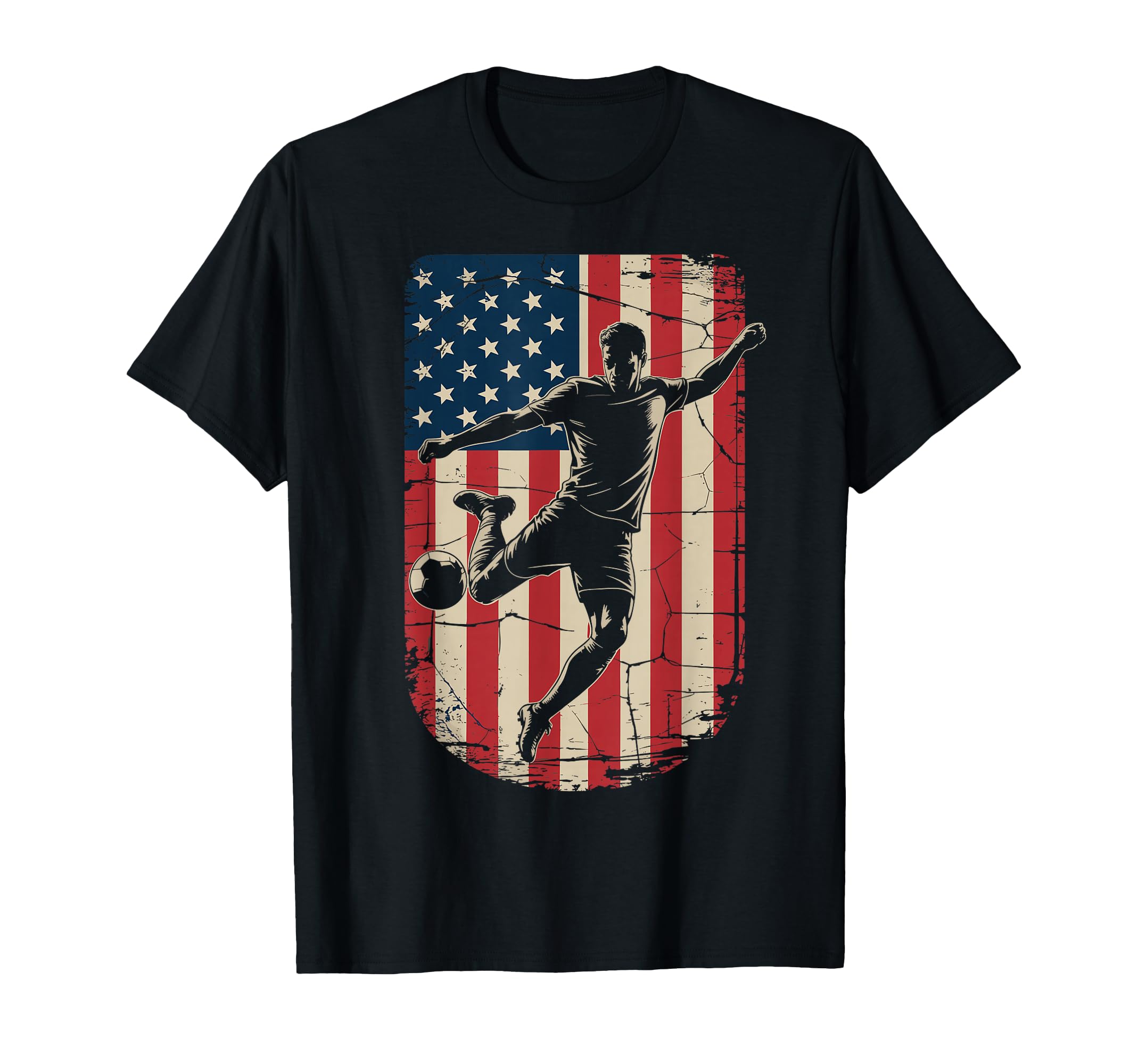 Funny Soccer Player Patriotic T-Shirt - Fun Novelty Design for Adults