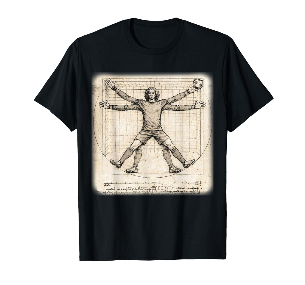 Funny Artistic Vitruvian Art Soccer T-Shirt - Minimalist Print Men Women