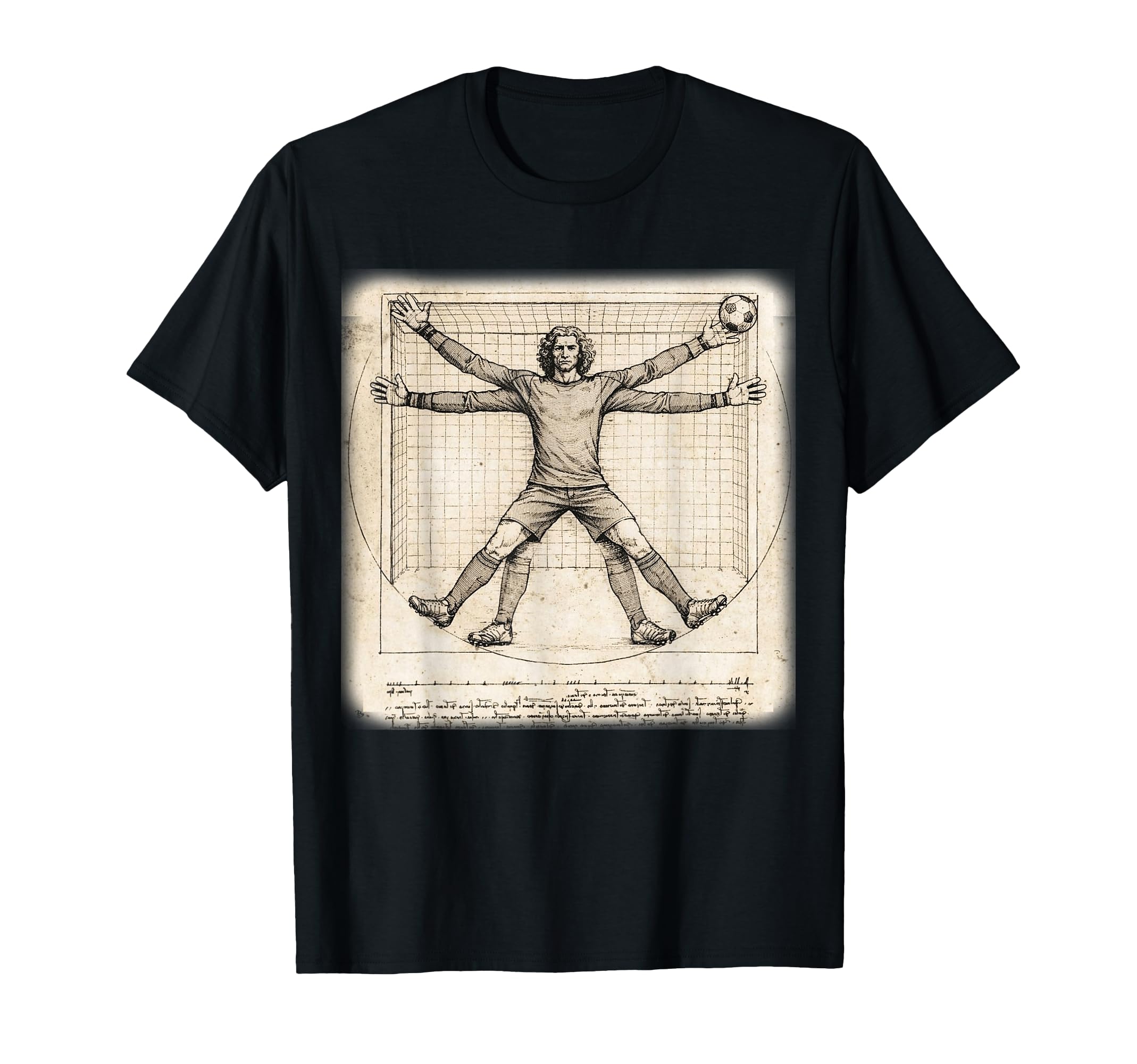 Funny Artistic Vitruvian Art Soccer T-Shirt - Minimalist Print Men Women