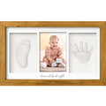 Baby Hand and Footprint Kit - Clay Handprint Keepsake Frame, Newborn Nursery Picture Frame, Personalized New Mom Gifts for Baby Shower & Registry (Golden Wheat)