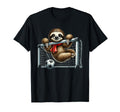 Sloth Football Goalie Hanging Goal Net T-Shirt - Novelty Apparel Men Women