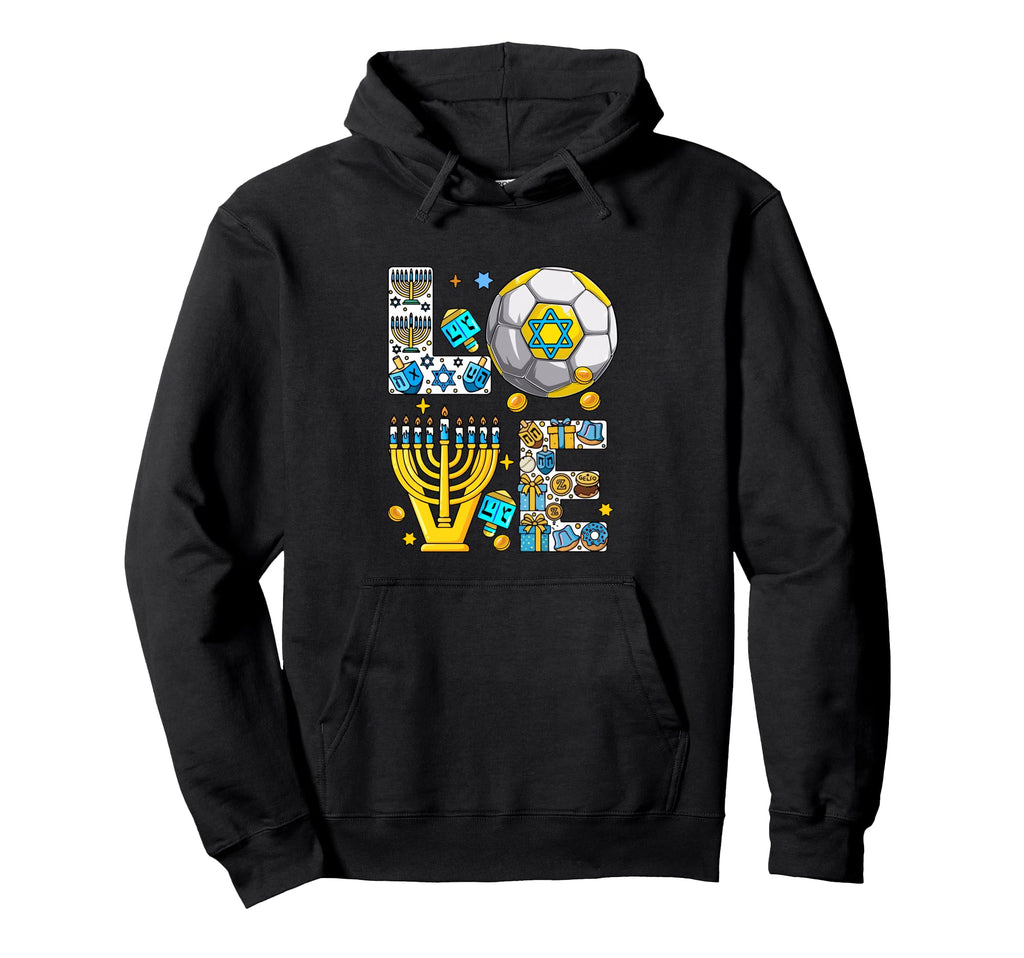 Love Hanukkah Menorah Costume Soccer Hoodie - Unique Graphic Men Women