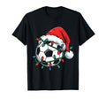 Soccer Ball Santa Hat Funny Soccer Lover T-Shirt - Minimalist Print Unisex