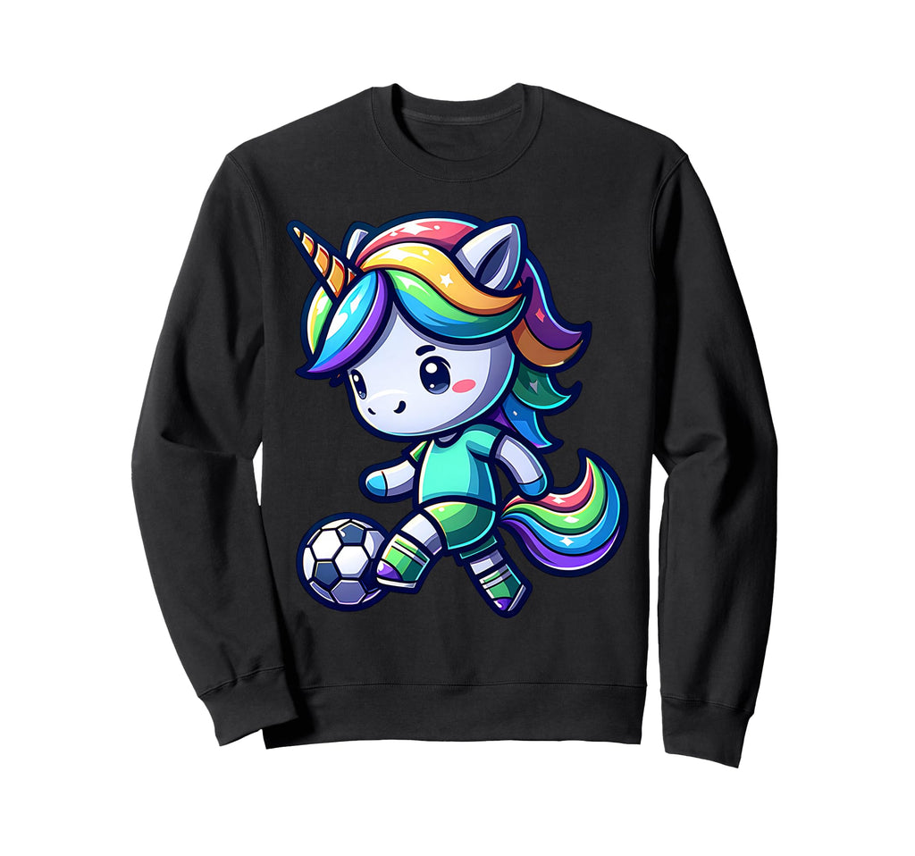 Footballer Unicorn Fans Soccer Sweatshirt - Minimalist Print for Adults