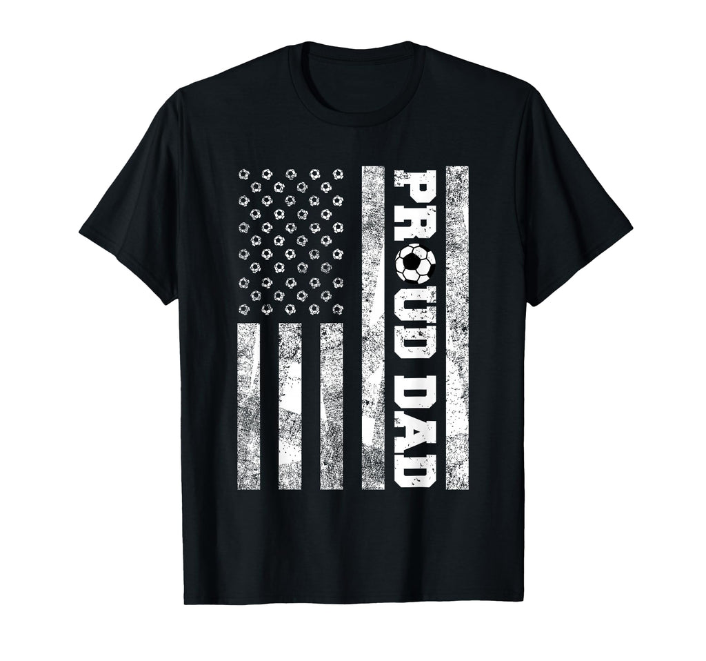 Proud Dad American Distressed Flag Funny T-Shirt - Graphic Print Unisex