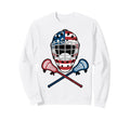 Patriotic Lacrosse Goalie Lax Sweatshirt - Custom Art Print for Adults