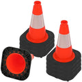 OrangeStar 8 Pack 12" Orange Traffic Safety Cones, PVC Parking Construction Cones w/Reflective Collar, Heavy Duty Base for Driving Practice, Parking Lots and Roadwork