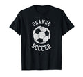 Orange Soccer Distressed 90S T-Shirt - Minimalist Print Men Women