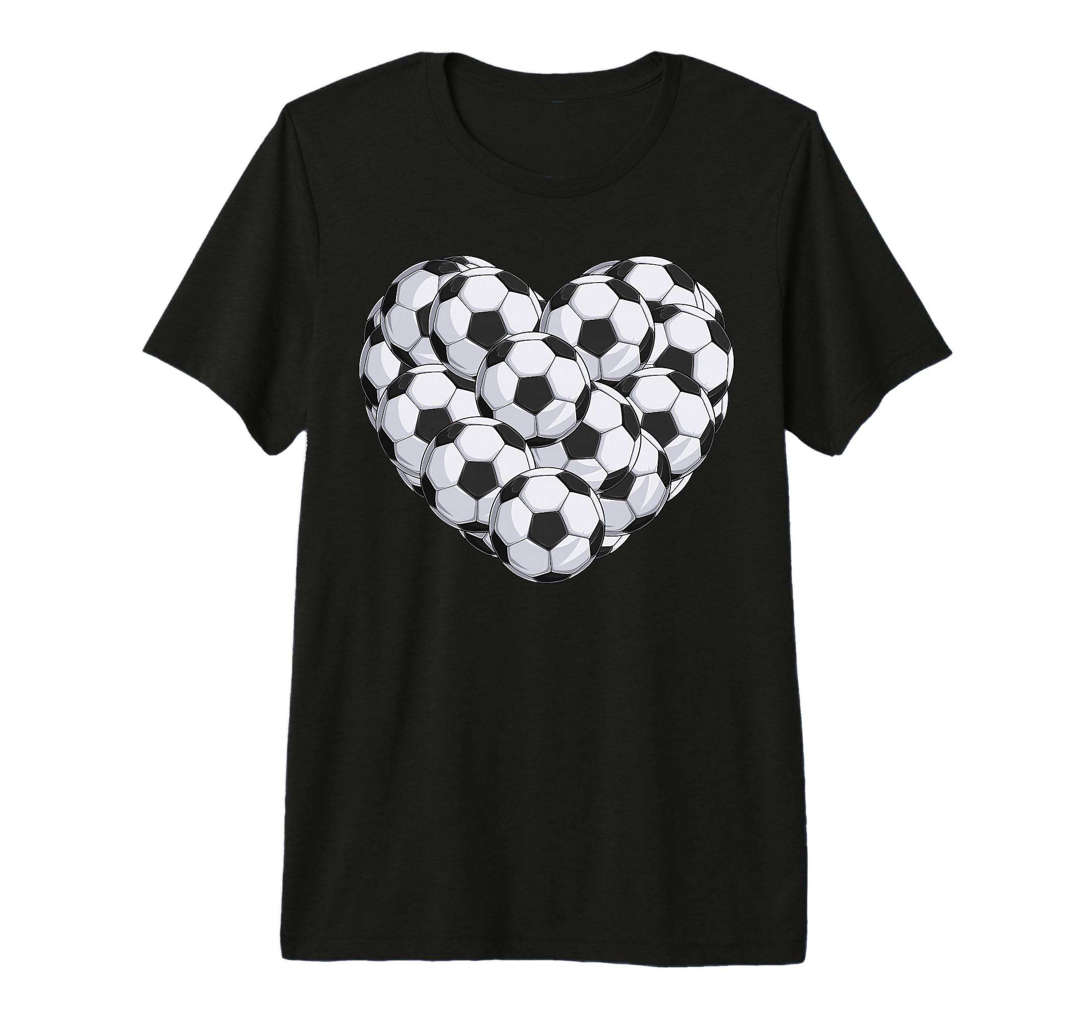 Heart Soccer Balls Tri Blend T-Shirt - Trendy Graphic for Adults