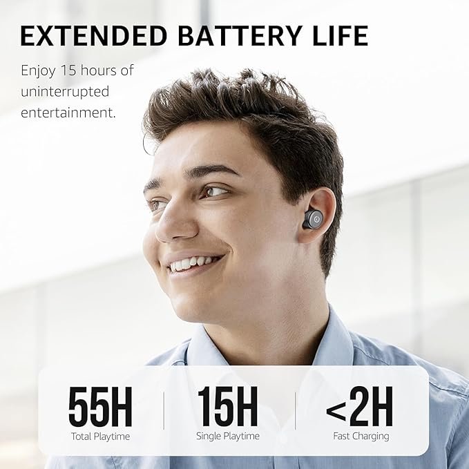 TOZO T10 Wireless Earbuds Bluetooth 5.3 Headphones, App Customize EQ, Ergonomic Design, 55H Playtime, Wireless Charging Case, IPX8 Waterproof Sound in-Ear Headset, 2025 New Version