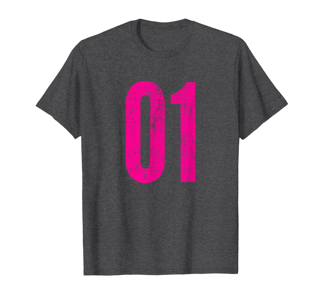 Number 01 One Distressed Sport Team T-Shirt - Unique Graphic for Adults
