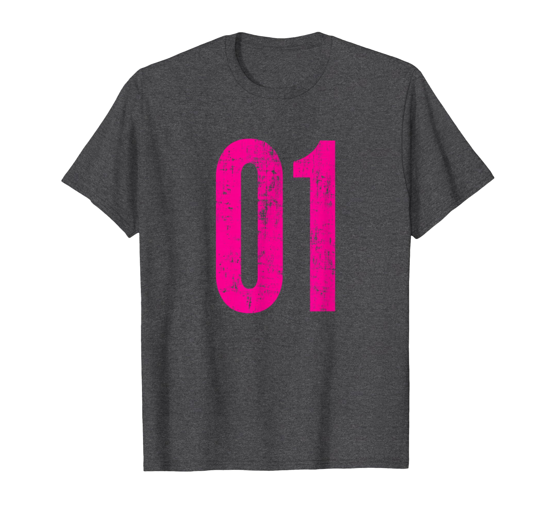 Number 01 One Distressed Sport Team T-Shirt - Unique Graphic for Adults