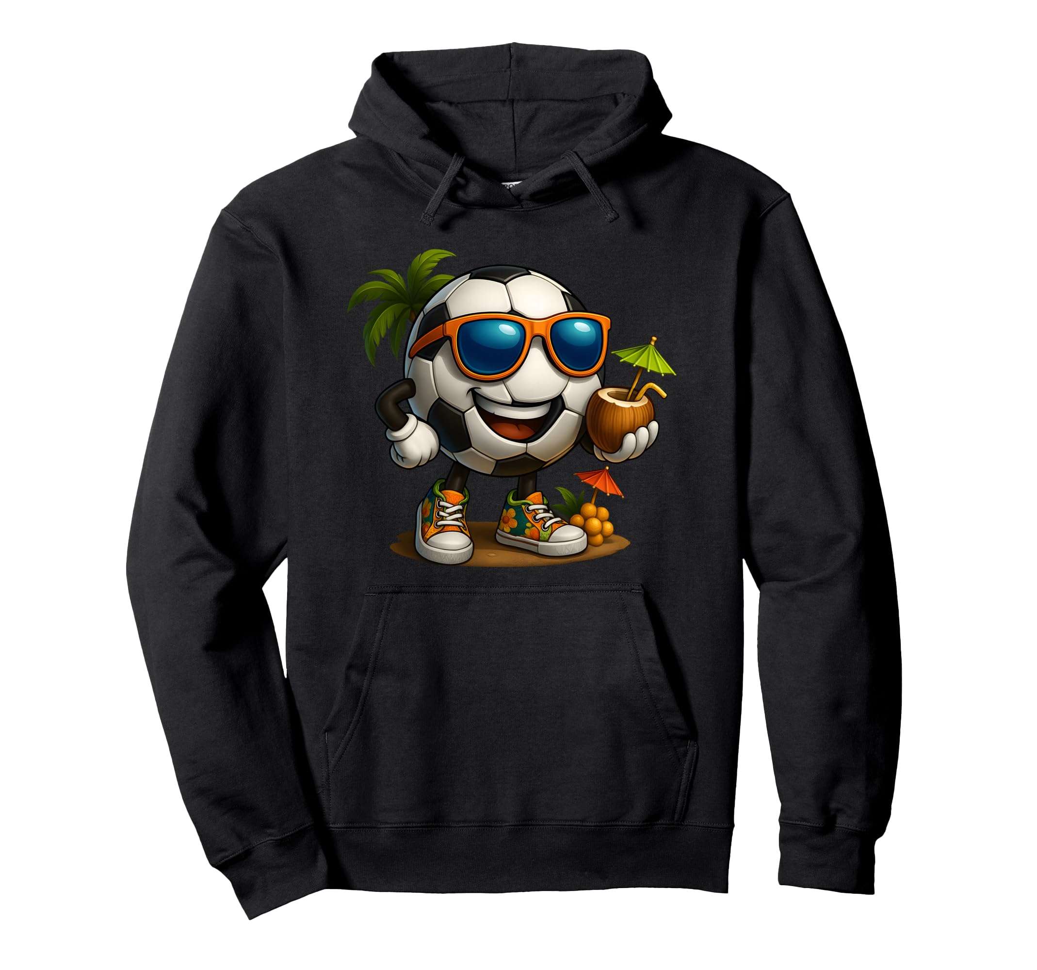 Funny Hawaii Soccer Ball Hawaiian Hoodie - Custom Art Print Men Women
