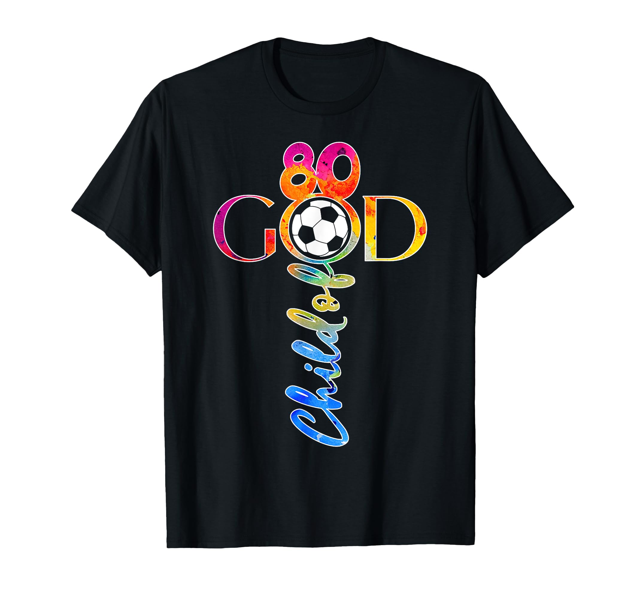 Jesus 80 Years Child God Soccer 80Th T-Shirt - Unique Graphic Men Women