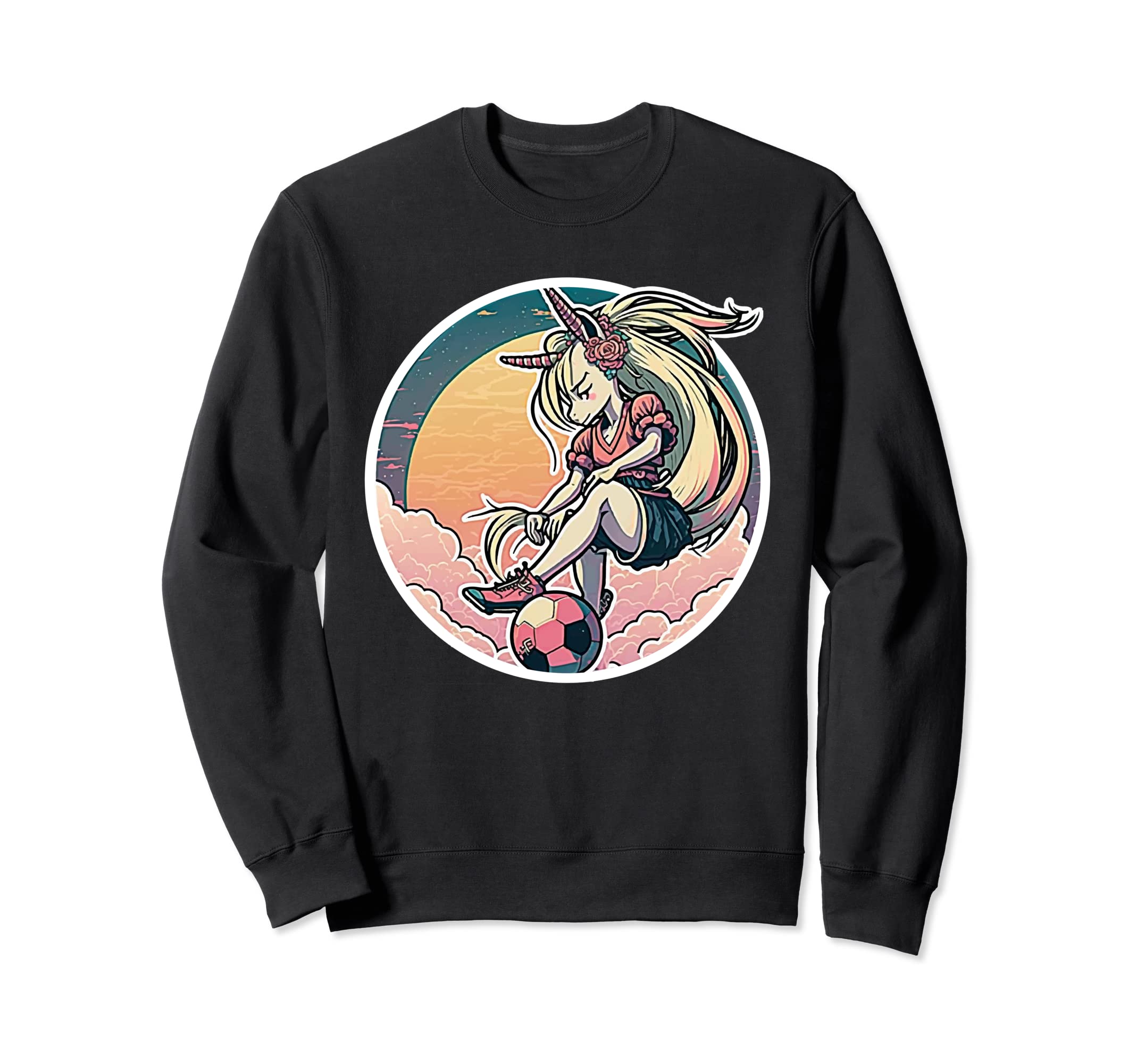 Soccer Anime Manga Unicorn Soccer Sweatshirt - Casual Everyday Wear Unisex