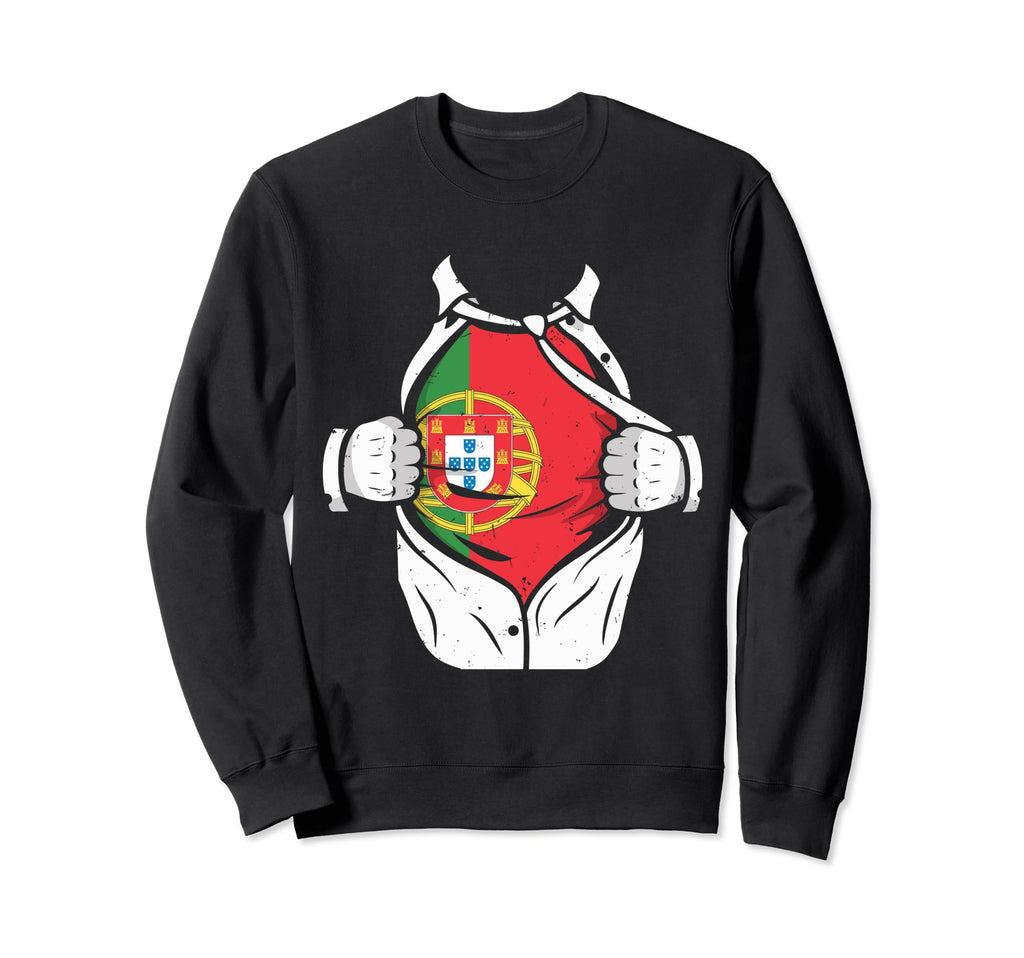 Superhero Flag Portugal Love Sports Sweatshirt - Graphic Print Unisex