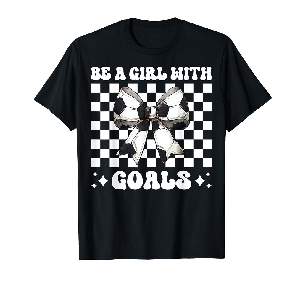 Be Goals Soccer Coquette Bow T-Shirt - Minimalist Print Unisex