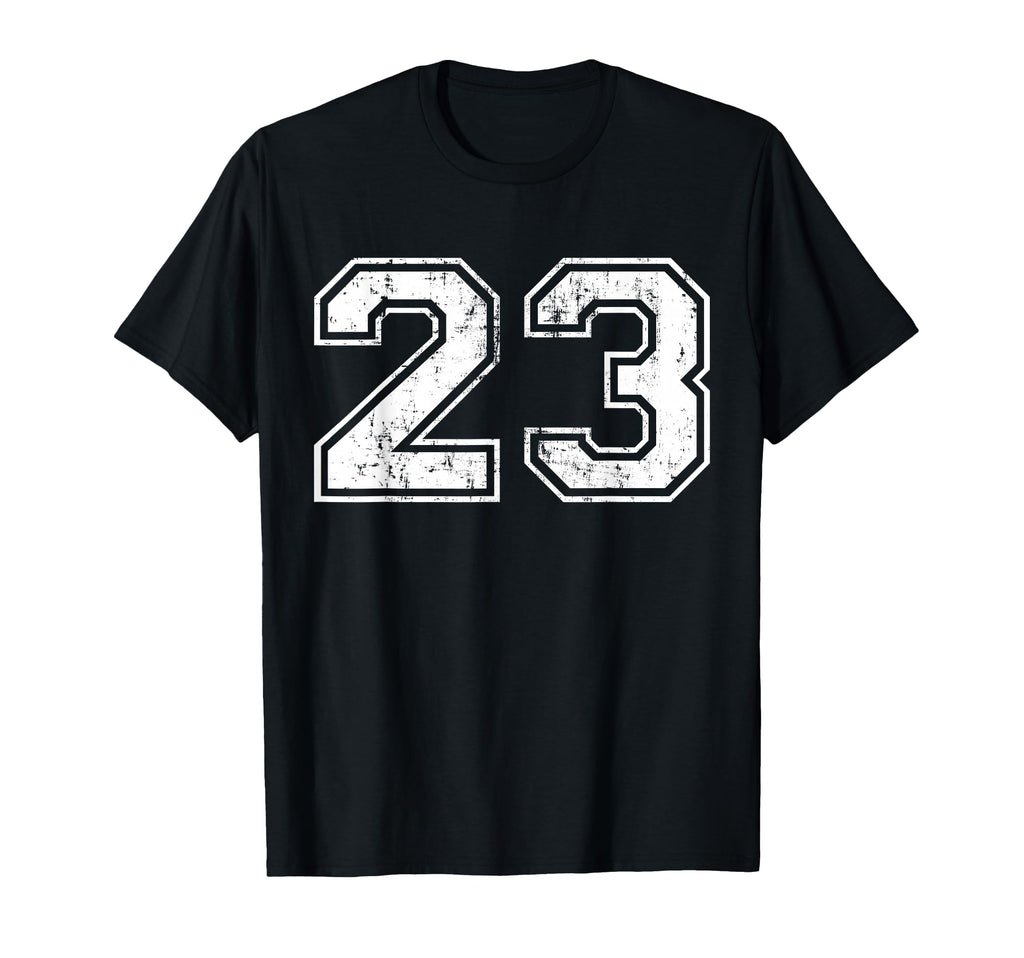 Number 23 Distressed Twentythree Sport T-Shirt - Trendy Graphic for Adults