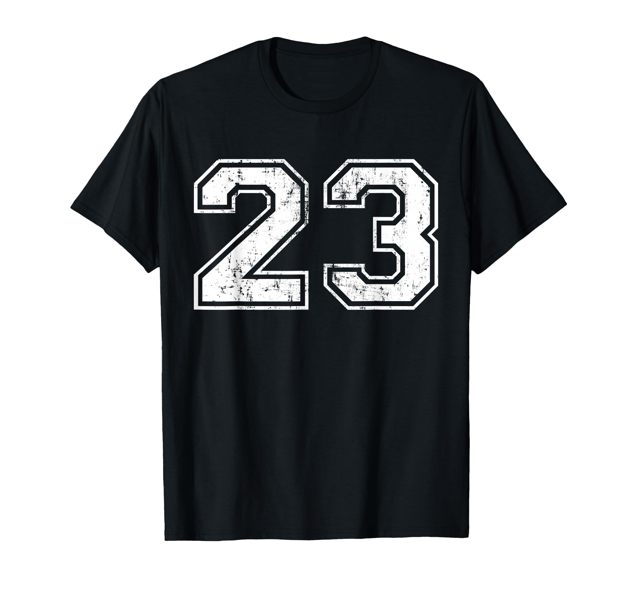 Number 23 Distressed Twentythree Sport T-Shirt - Trendy Graphic for Adults
