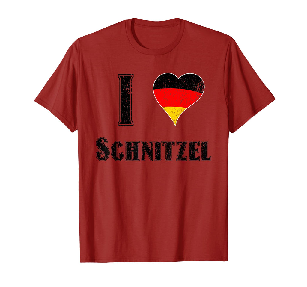I Love Schnitzel German Bbq Cutlet Gift T-Shirt - Streetwear Style Unisex