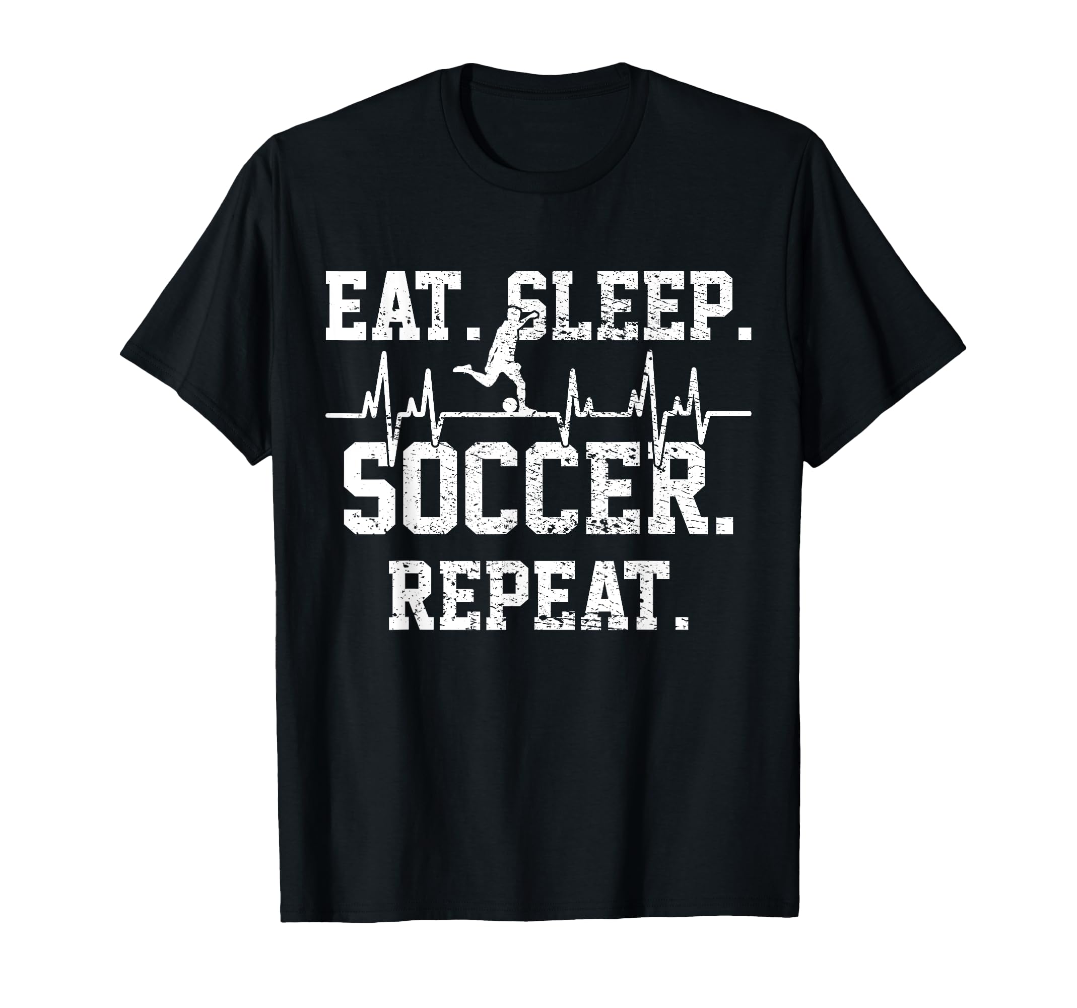 Soccer Football Player Heartbeat Gift T-Shirt - Trendy Graphic Unisex