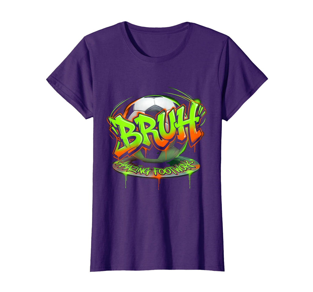 Bruh Amazing Footwork Funny Soccer Ball T-Shirt - Graphic Print Men Women