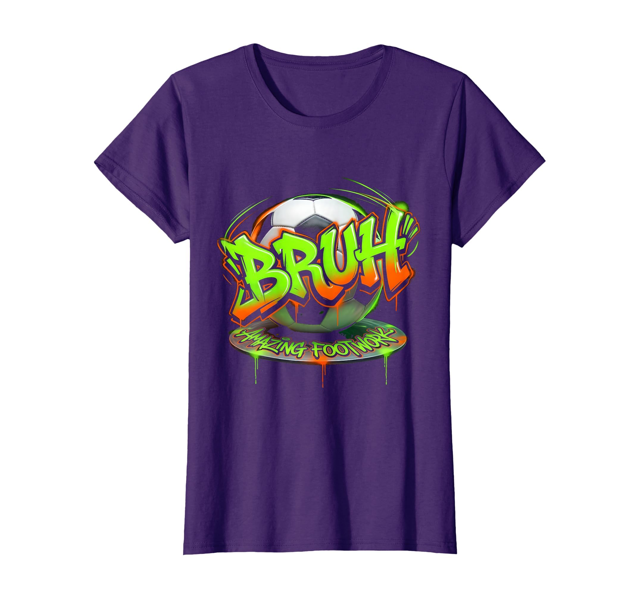 Bruh Amazing Footwork Funny Soccer Ball T-Shirt - Graphic Print Men Women