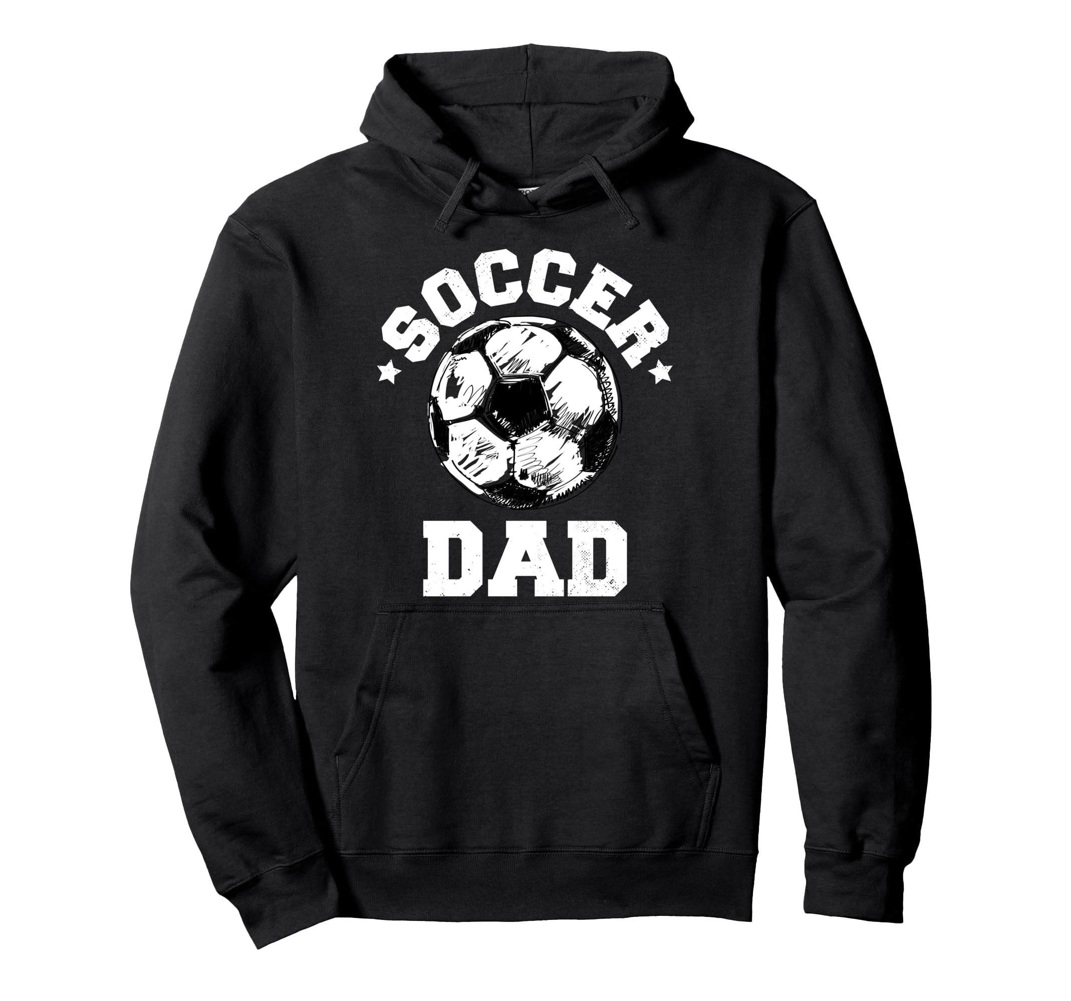 Soccer Dad Soccer Ball Distressed Funny Hoodie - Graphic Print Unisex