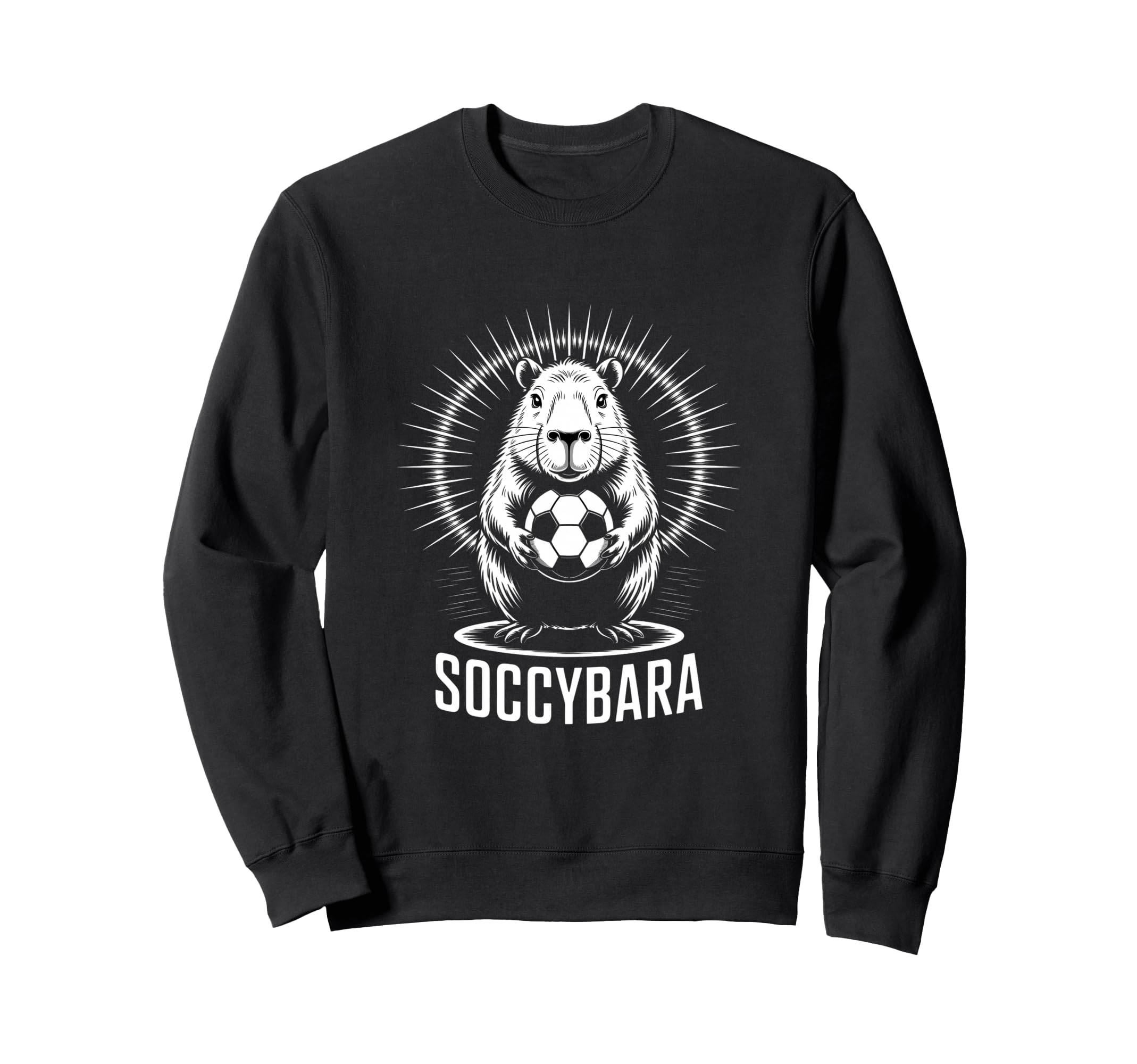 Funny Soccybara Capybara Soccer Sweatshirt - Custom Art Print for Adults