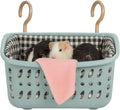 JWShang Rat Hammock for Cage, Chew Proof Hanging Basket Bed with Sturdy Hooks, Pet Cage Accessories, Safe Cozy Small Animal Rodent Hammock for Sugar Glider Mice Snuggling Sleeping (Blue, Large)