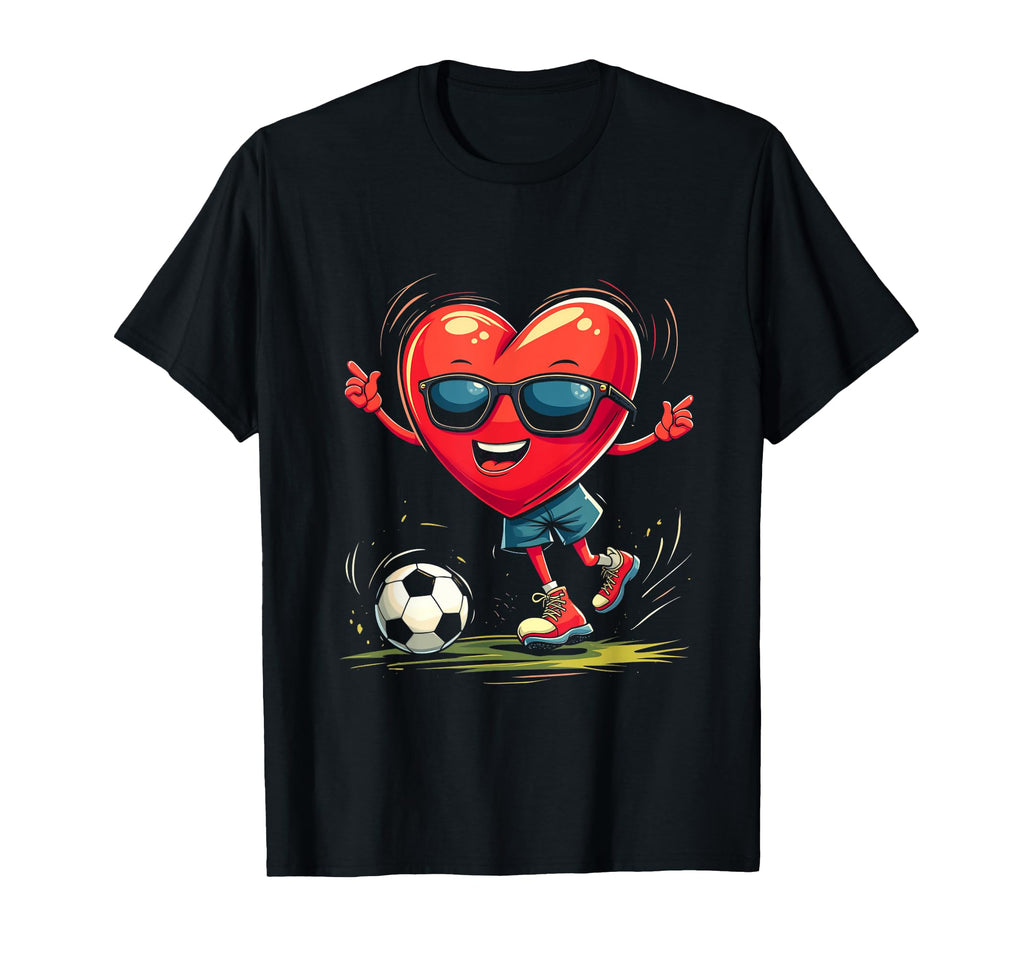 Heart Soccer Gift T-Shirt - Casual Everyday Wear for Adults