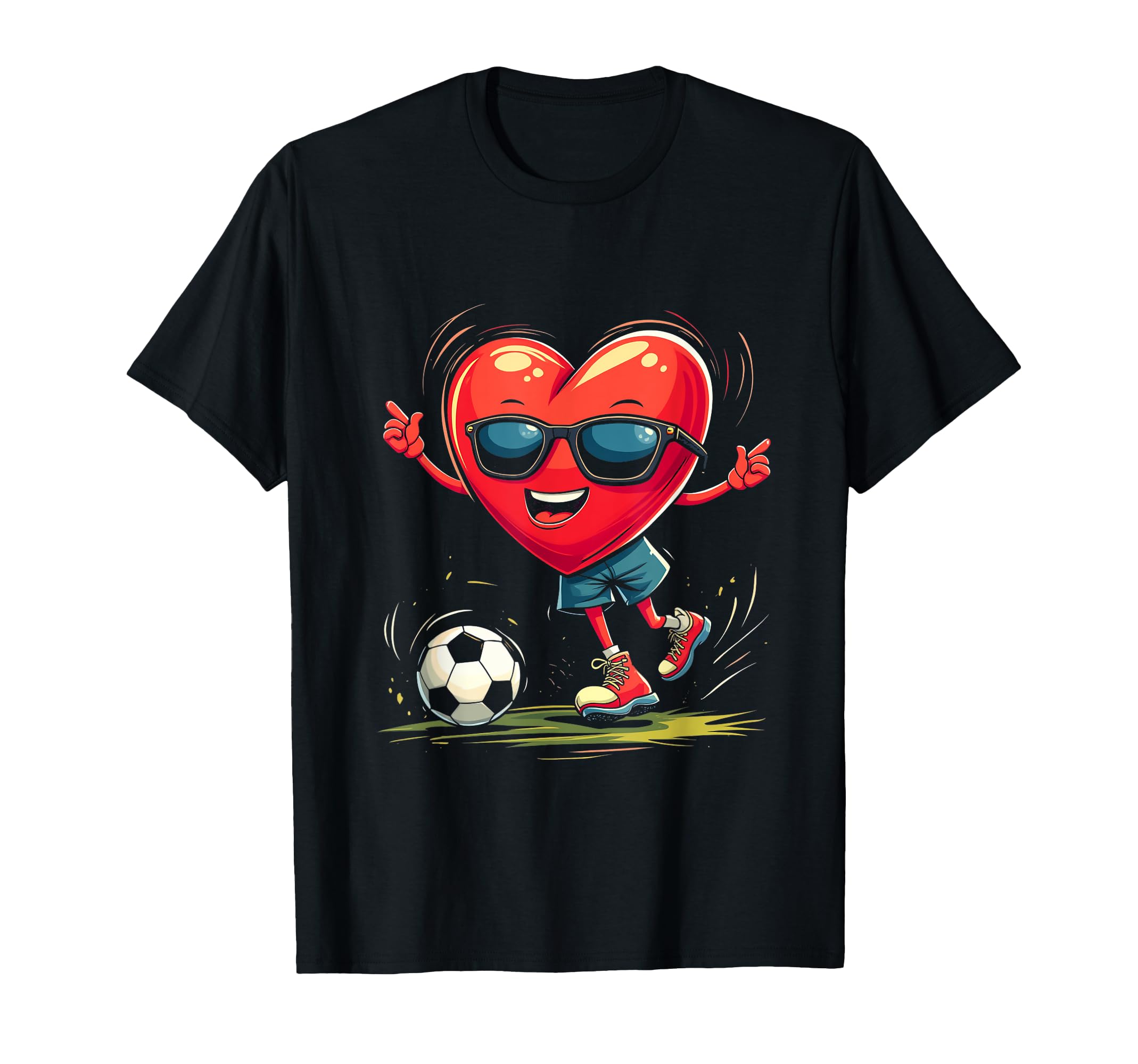 Heart Soccer Gift T-Shirt - Casual Everyday Wear for Adults