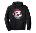 Soccer Santa Hat Lights Holiday Festive Hoodie - Minimalist Print Unisex