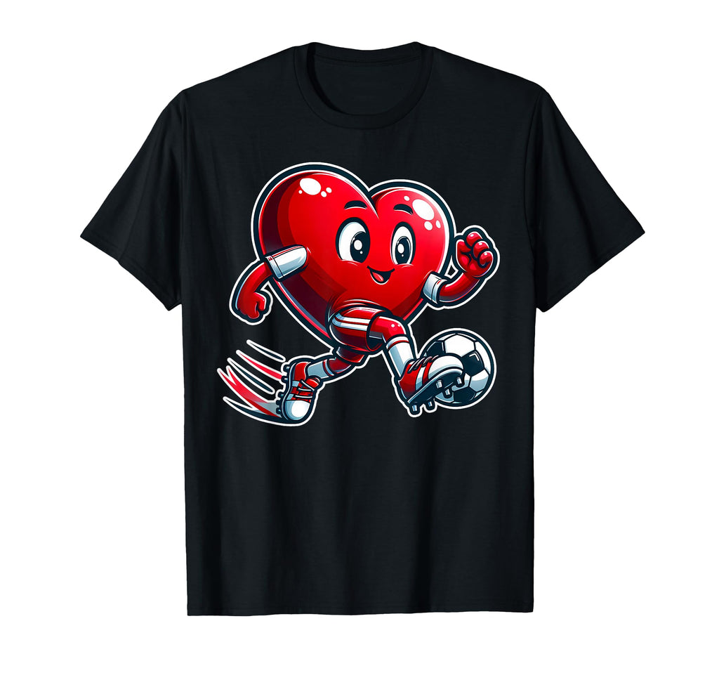 Valentines Day Soccer Player Heart T-Shirt - Minimalist Print Men Women