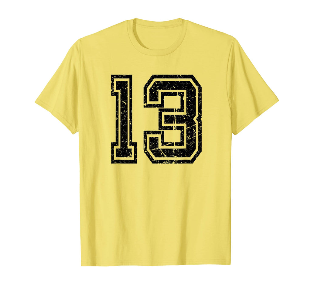 Number 13 Sports Team Number T-Shirt - Trendy Graphic for Adults