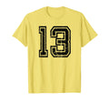 Number 13 Sports Team Number T-Shirt - Trendy Graphic for Adults