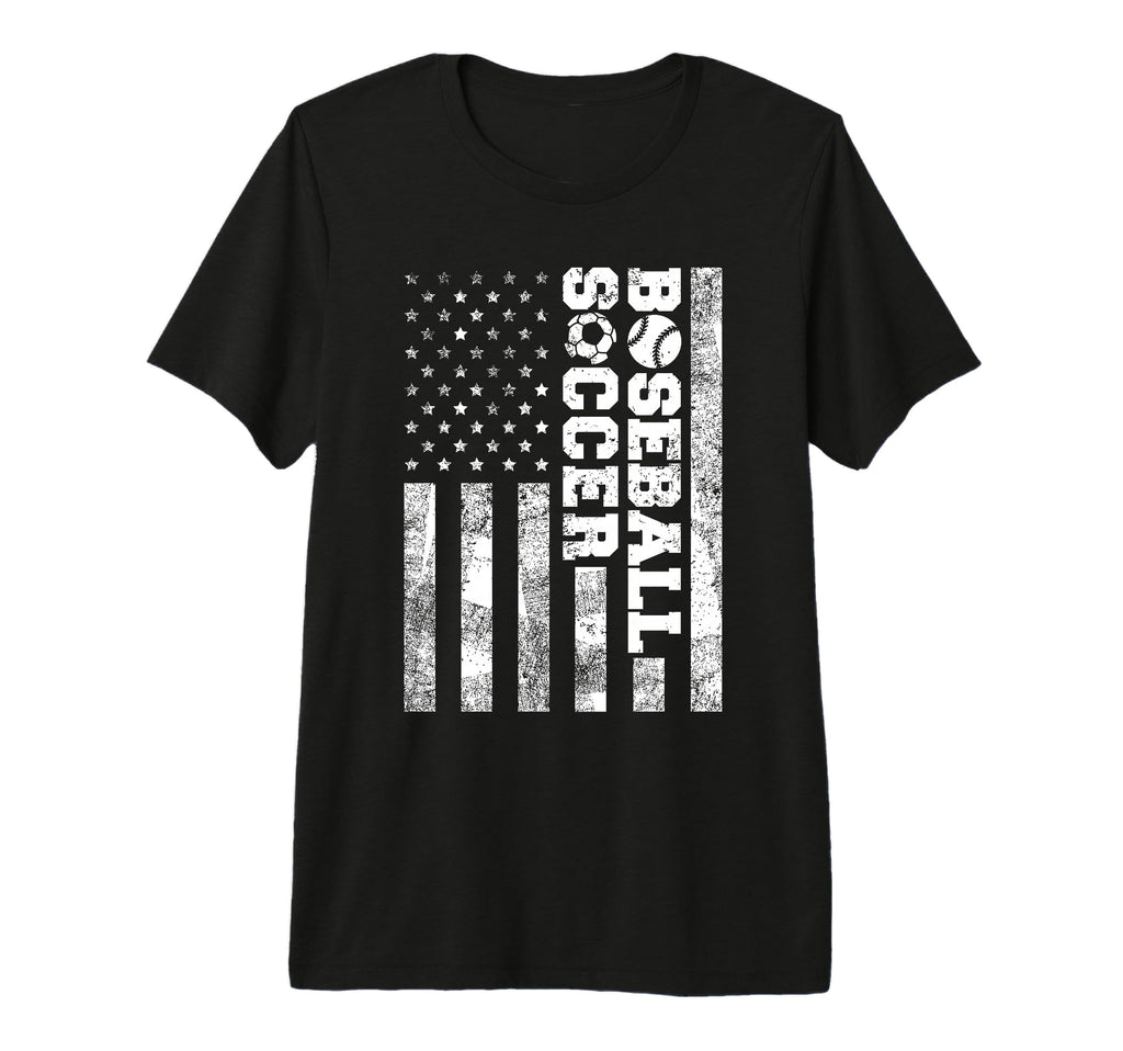 American Distressed Flag Funny Soccer T-Shirt - Streetwear Style Unisex