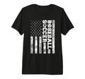 American Distressed Flag Funny Soccer T-Shirt - Streetwear Style Unisex