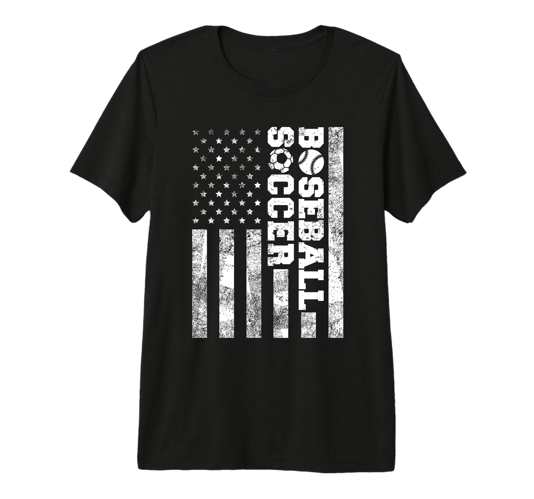 American Distressed Flag Funny Soccer T-Shirt - Streetwear Style Unisex