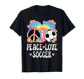 Peace Love Soccer Lover 60S 70S Hippie T-Shirt - Graphic Print Men Women