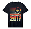 Awesome Since 2017 Soccer 9Th Birthday T-Shirt - Aesthetic Graphic Unisex